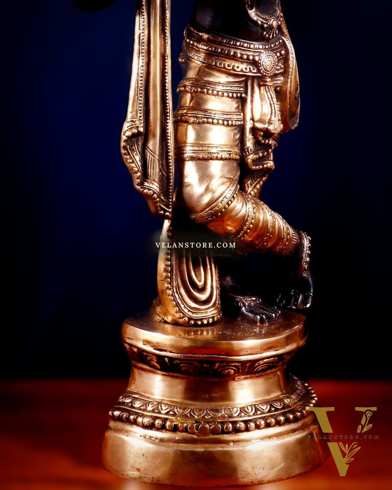 Brass Lord Krishna Statue - 36 inch black edition