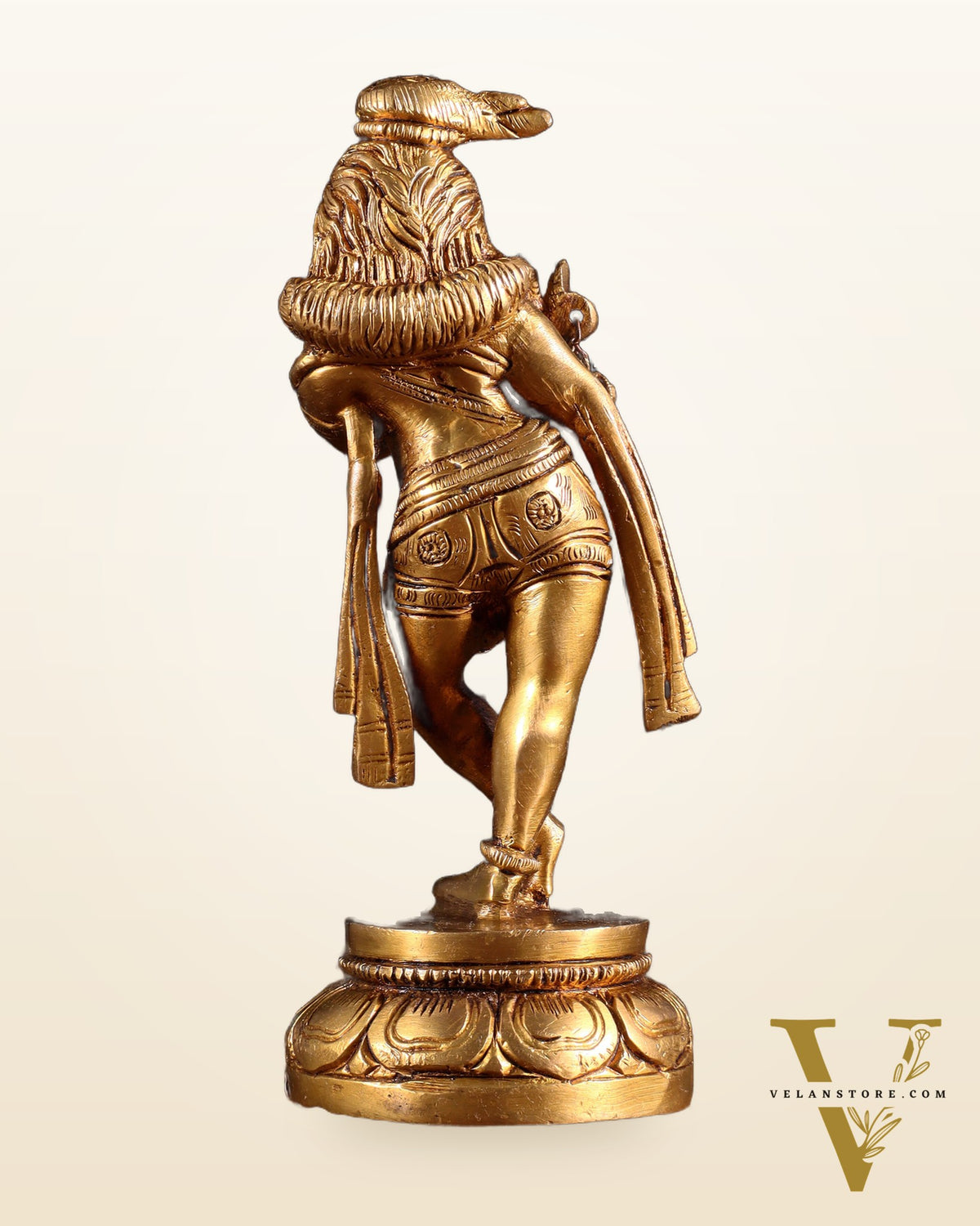 Brass Lord Krishna Statue 6.5" unique stance