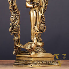 Brass Lord Murugan Kartikeya with Frame Idol - 9.5"