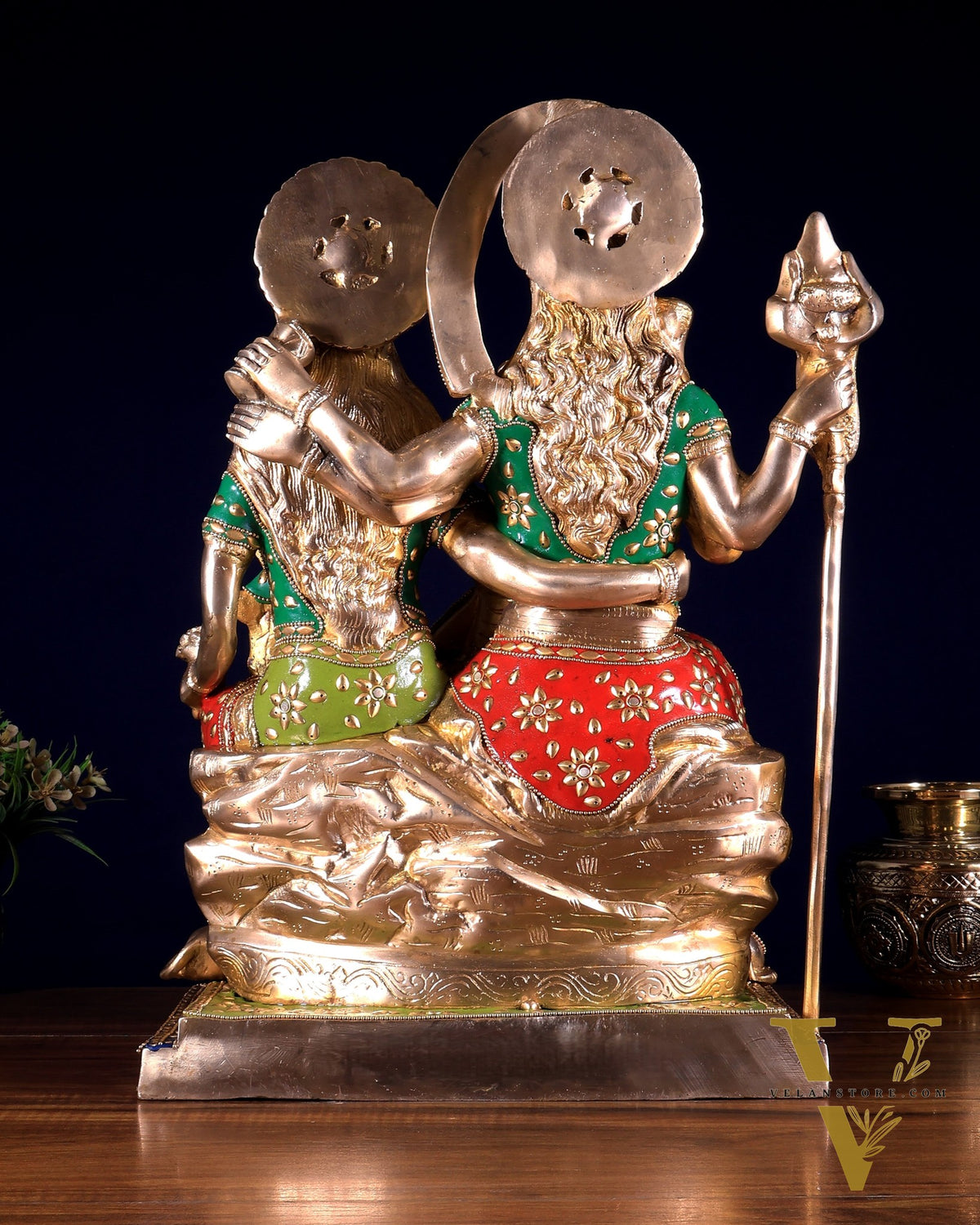Brass Lord Shiv parivar Family Statue - Meenakari | 18" Height