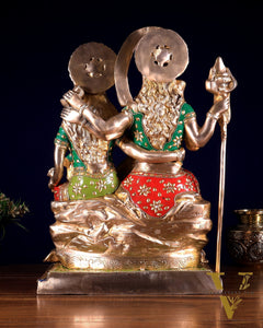 Brass Lord Shiv parivar Family Statue - Meenakari | 18" Height