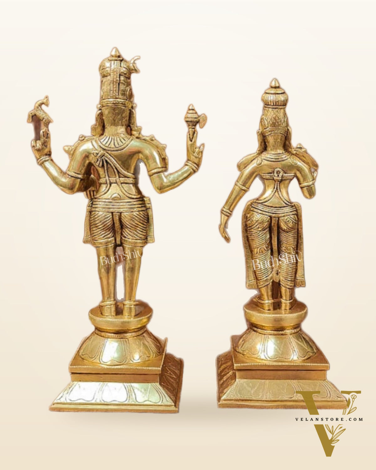 Brass Lord Shiva and Parvati Idol | 18" Height