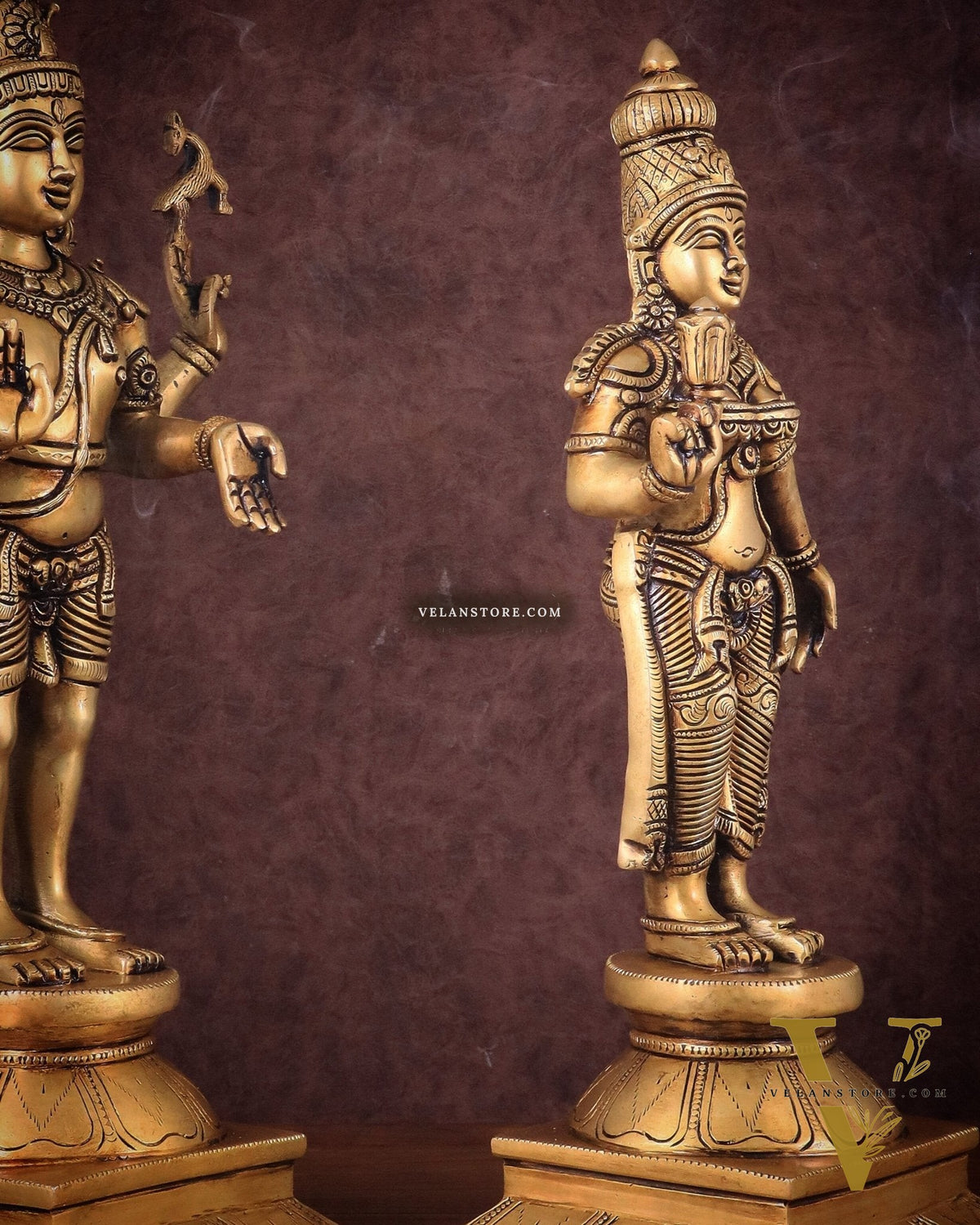 Brass Lord Shiva and Parvati Idol | 18" Height