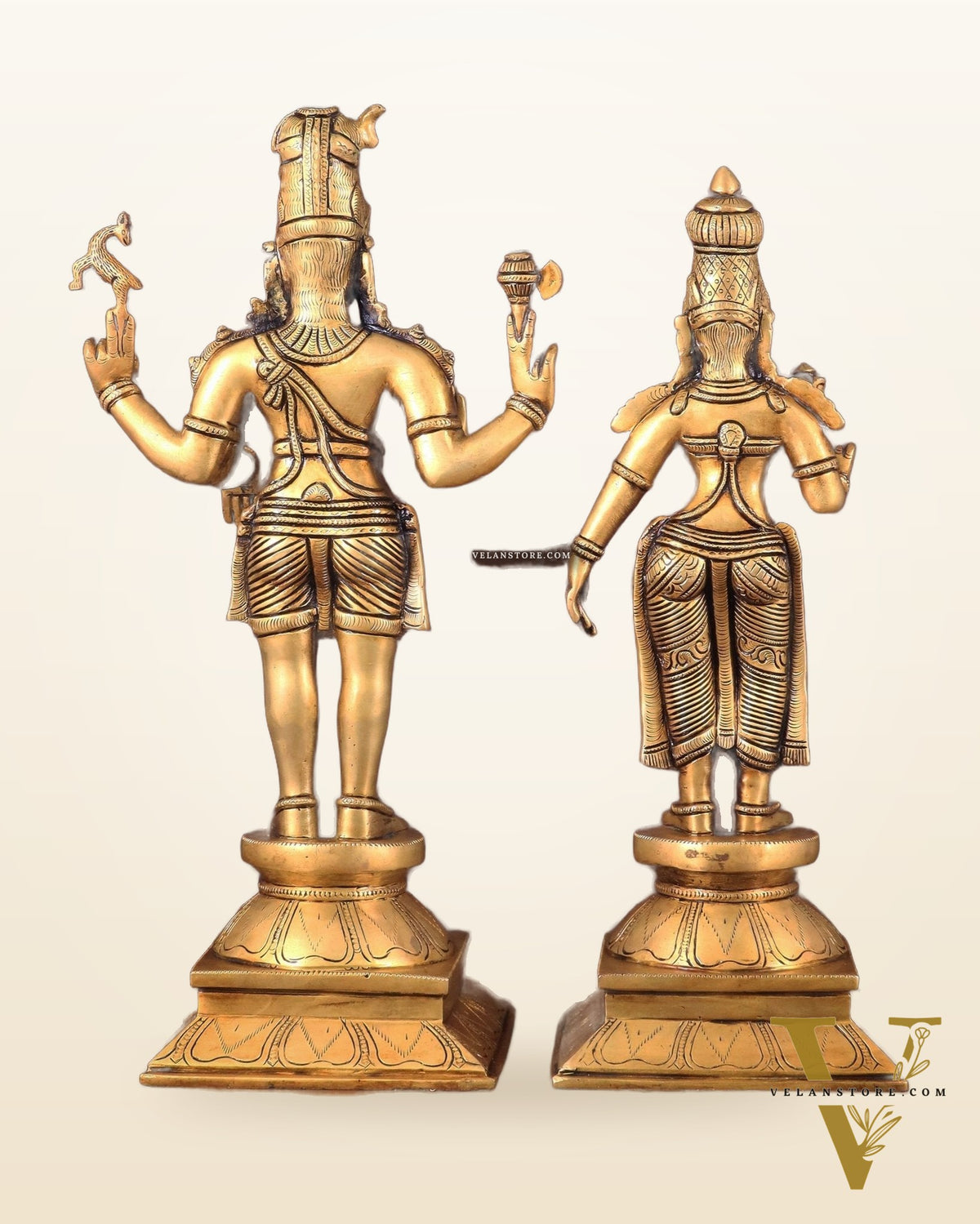 Brass Lord Shiva and Parvati Idol | 18" Height