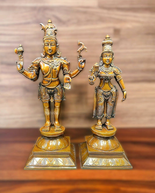 Brass Lord Shiva and Parvati Idol | 18" Height