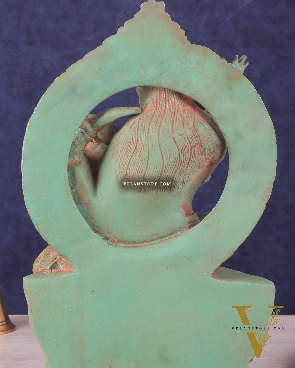 Brass Lord Shiva and Parvati Statue | Antique Green Patina | 12.7"