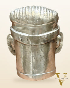 Brass Lord Shiva Face Mukhalingam – 11 inch silver plated