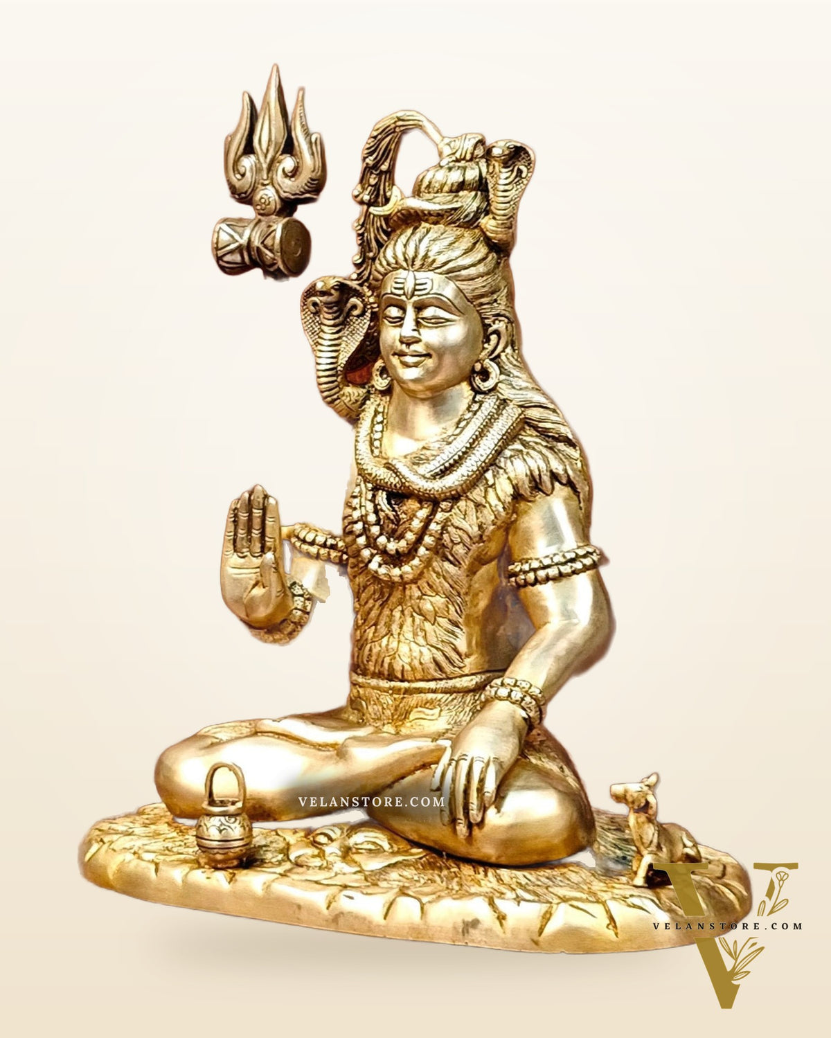Brass Lord Shiva in Aashirwaad mudra idol 15" Height