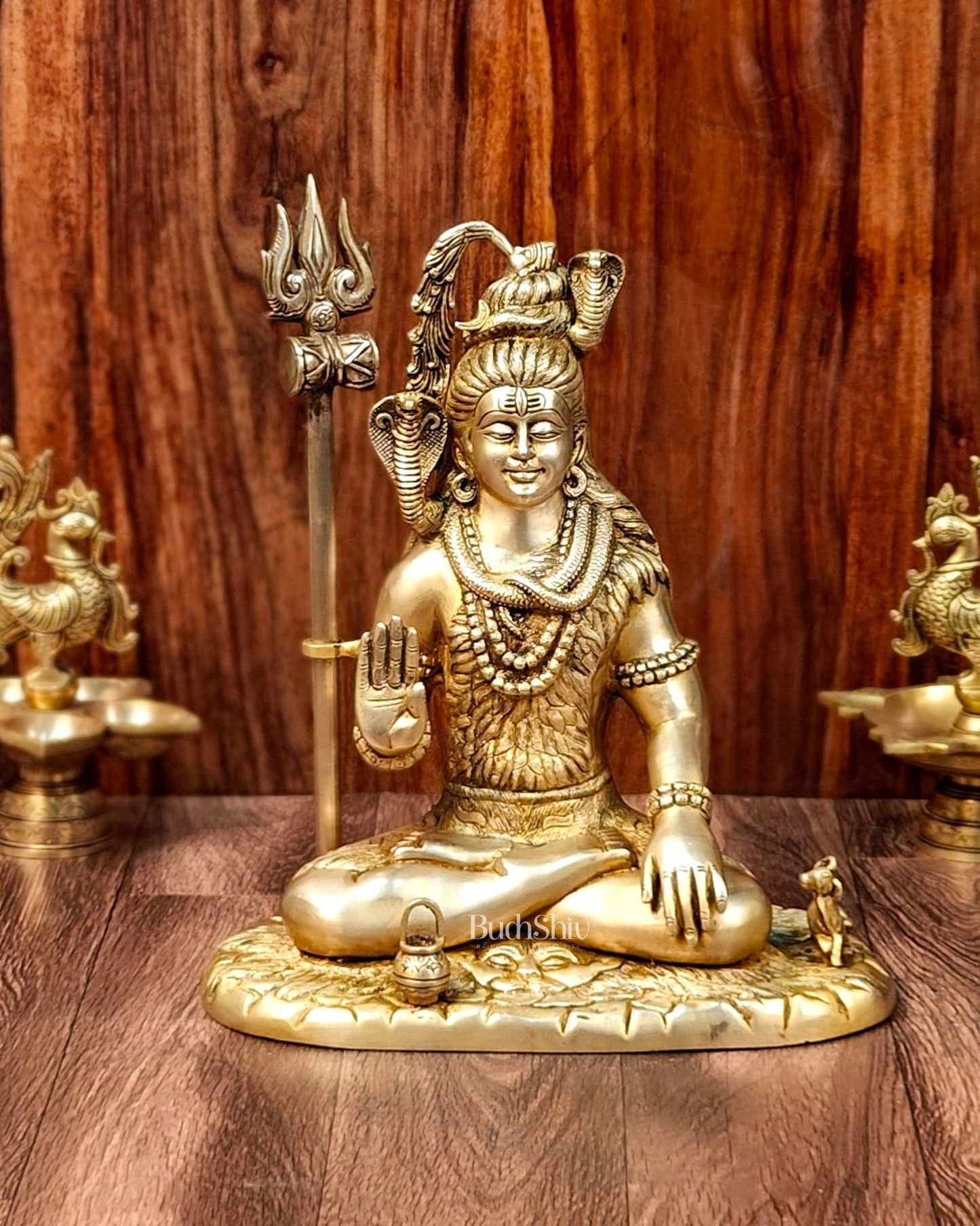 Brass Lord Shiva in Aashirwaad mudra idol 15" Height