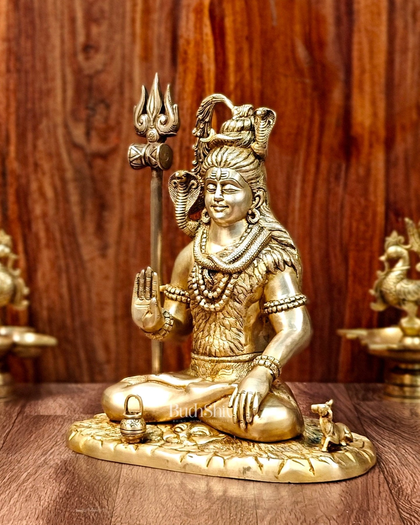 Brass Lord Shiva in Aashirwaad mudra idol 15" Height