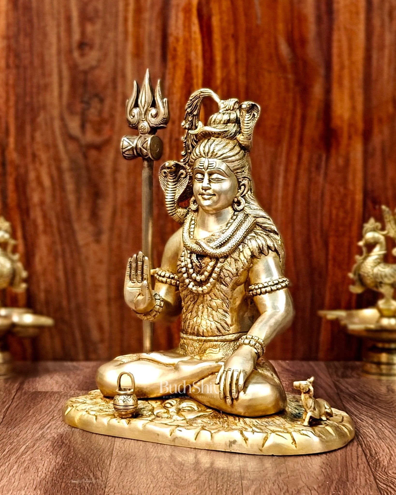 Brass Lord Shiva in Aashirwaad mudra idol 15" Height