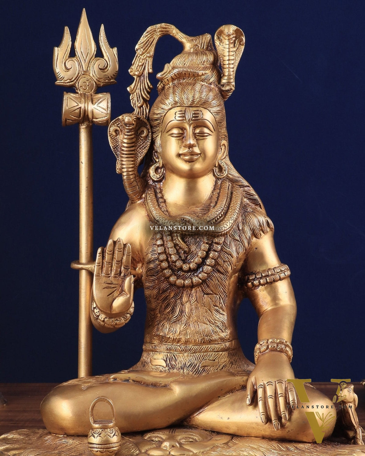 Brass Lord Shiva in blessing mudra idol 15" Height