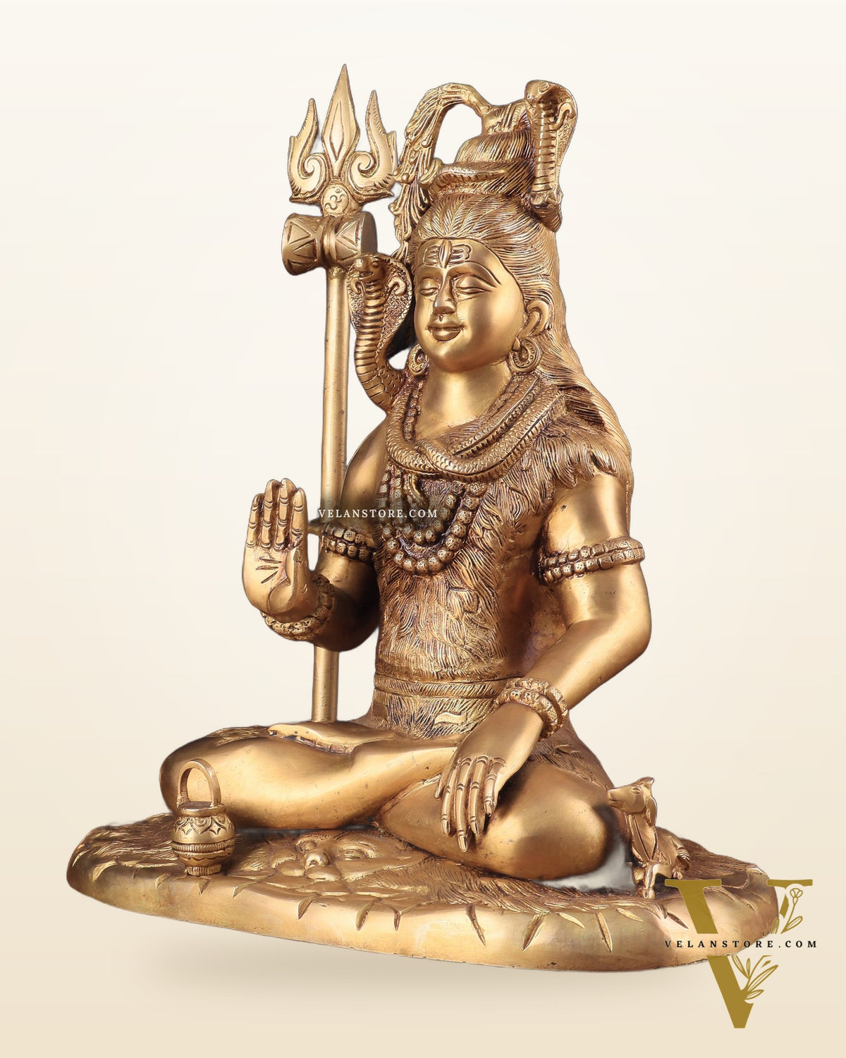 Brass Lord Shiva in blessing mudra idol 15" Height