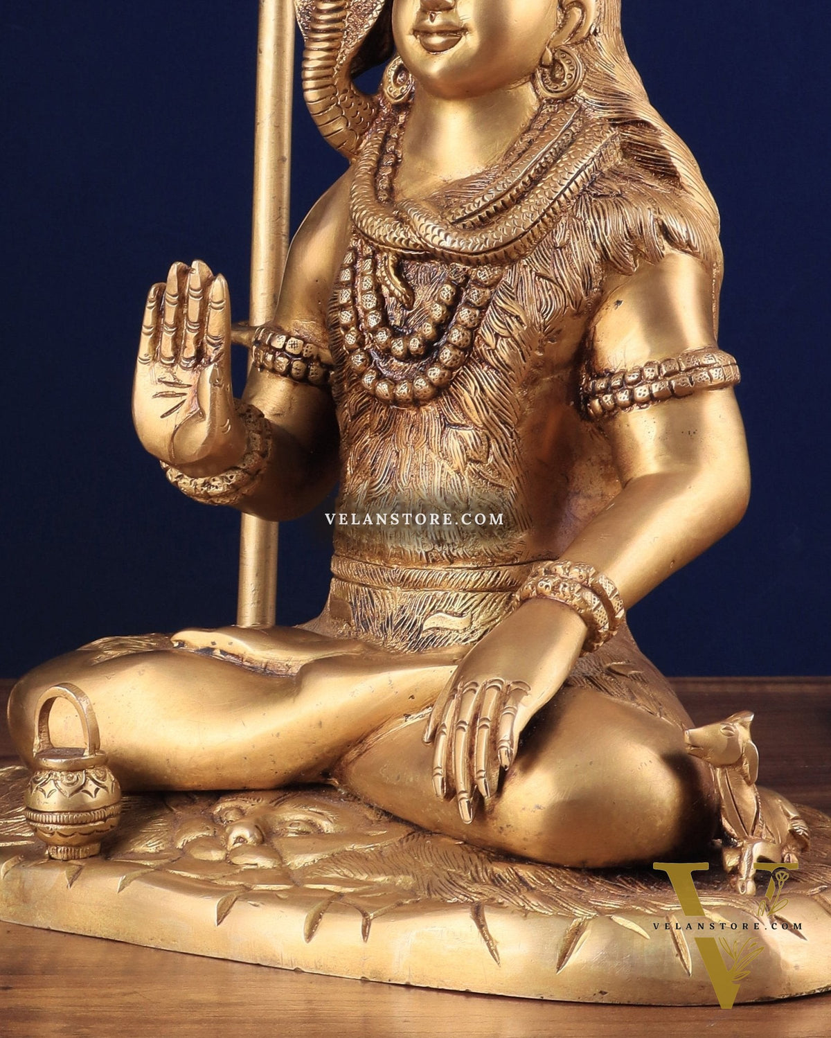 Brass Lord Shiva in blessing mudra idol 15" Height