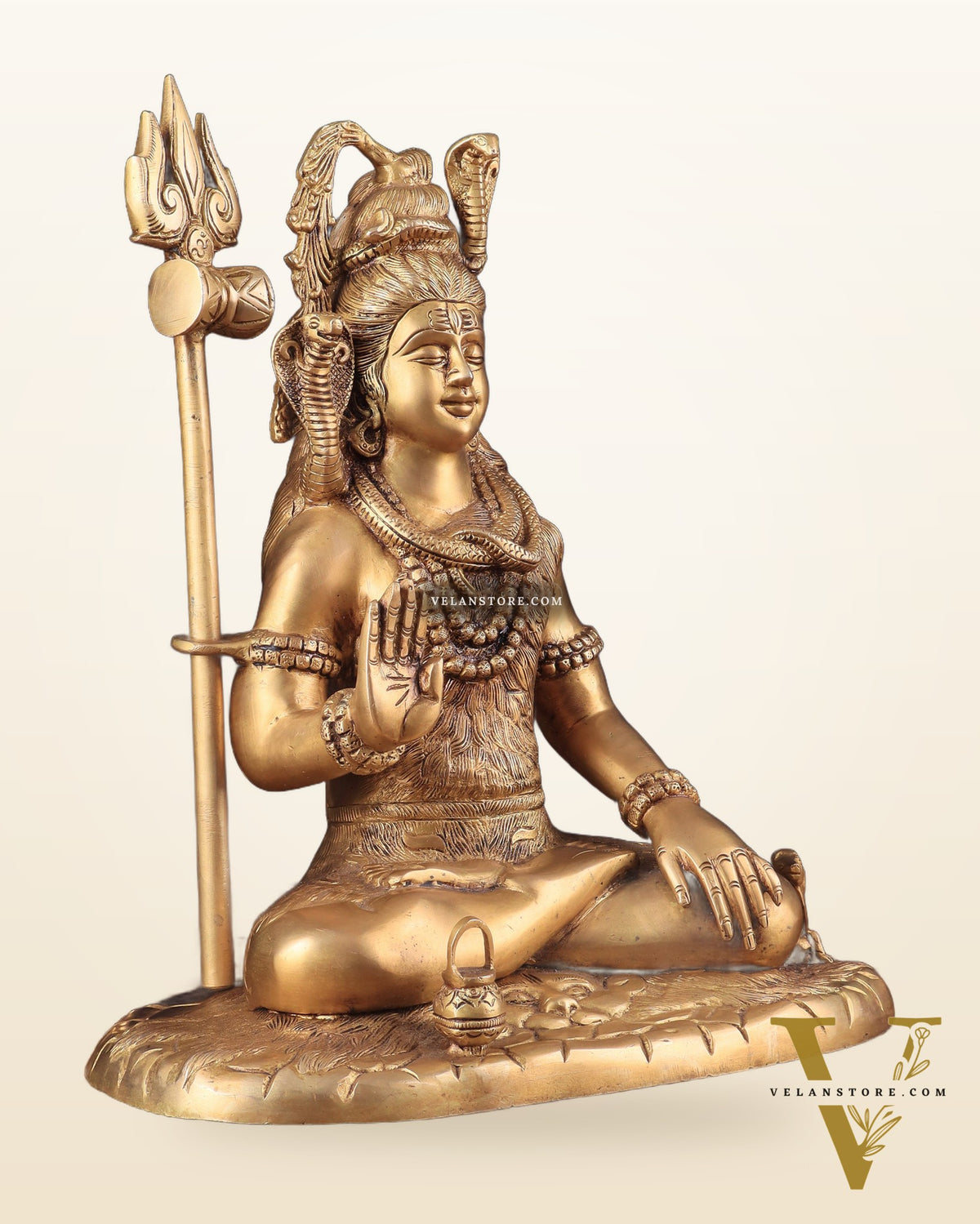 Brass Lord Shiva in blessing mudra idol 15" Height