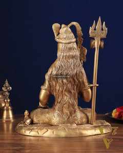 Brass Lord Shiva in blessing mudra idol 15" Height