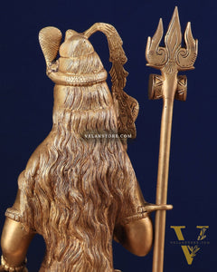Brass Lord Shiva in blessing mudra idol 15" Height