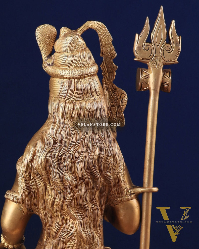 Brass Lord Shiva in blessing mudra idol 15" Height