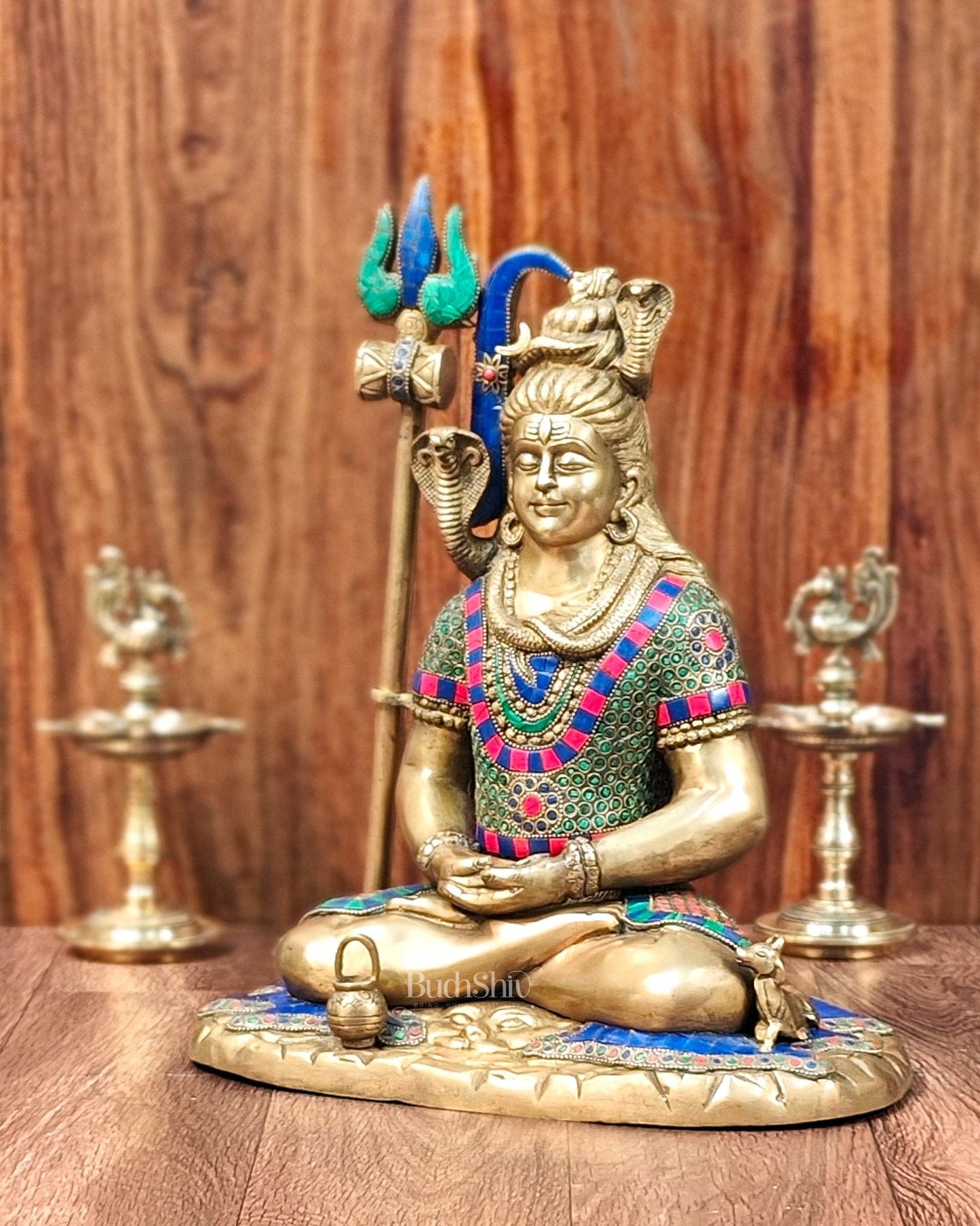 Brass Lord Shiva in meditation idol 15" Height