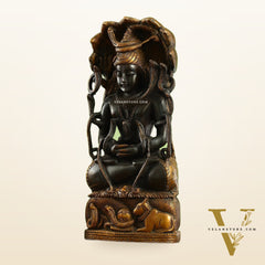 Brass Lord Shiva in Meditation Statue - 14.5x6.5x3 Inch