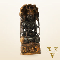 Brass Lord Shiva in Meditation Statue - 14.5x6.5x3 Inch
