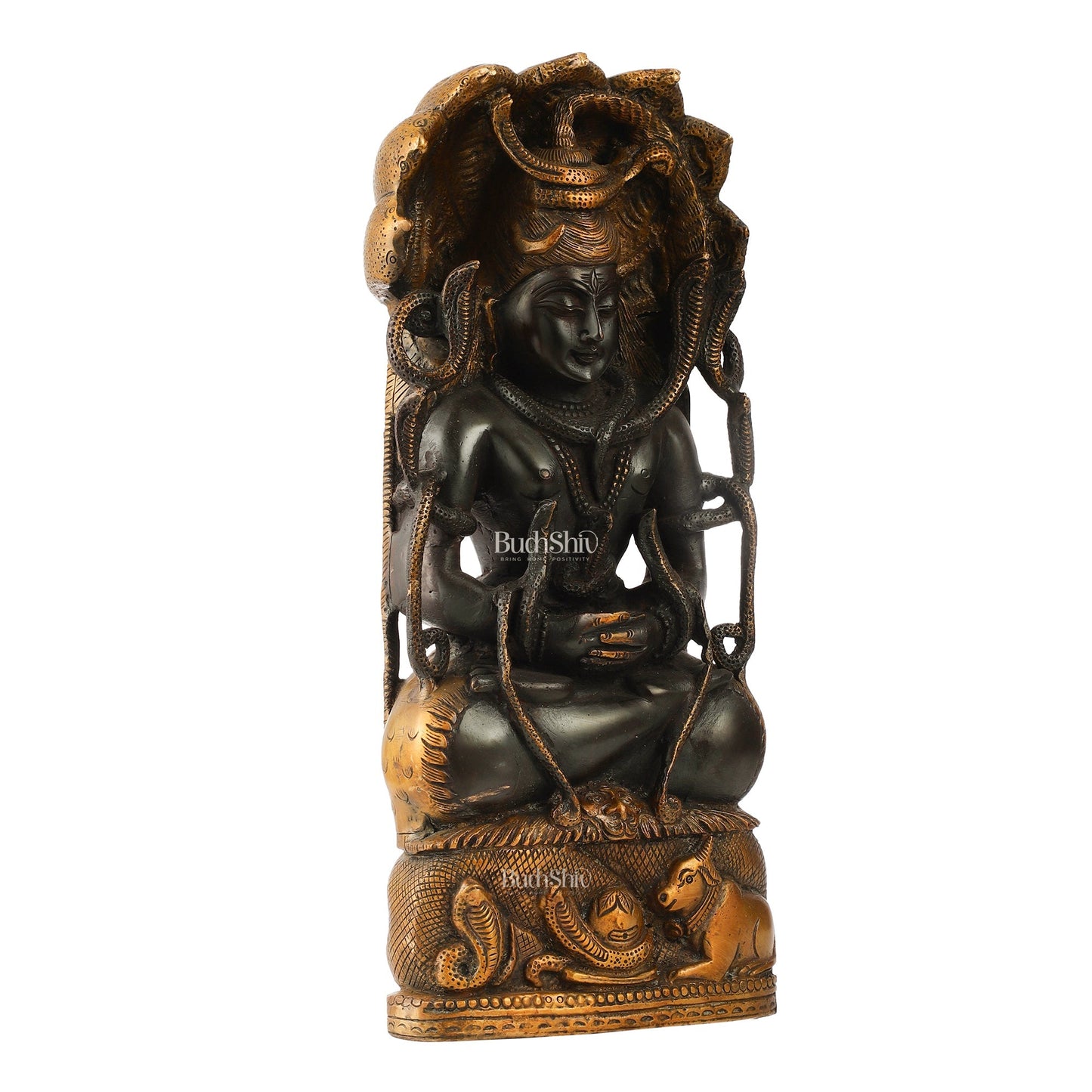 Brass Lord Shiva in Meditation Statue - 14.5x6.5x3 Inch