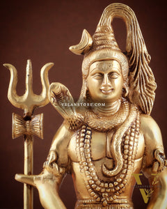 Brass Lord Shiva in Meditation Statue 8"