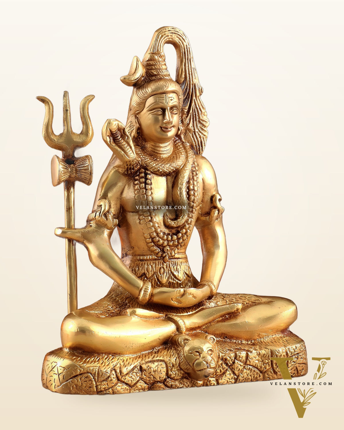 Brass Lord Shiva in Meditation Statue 8"
