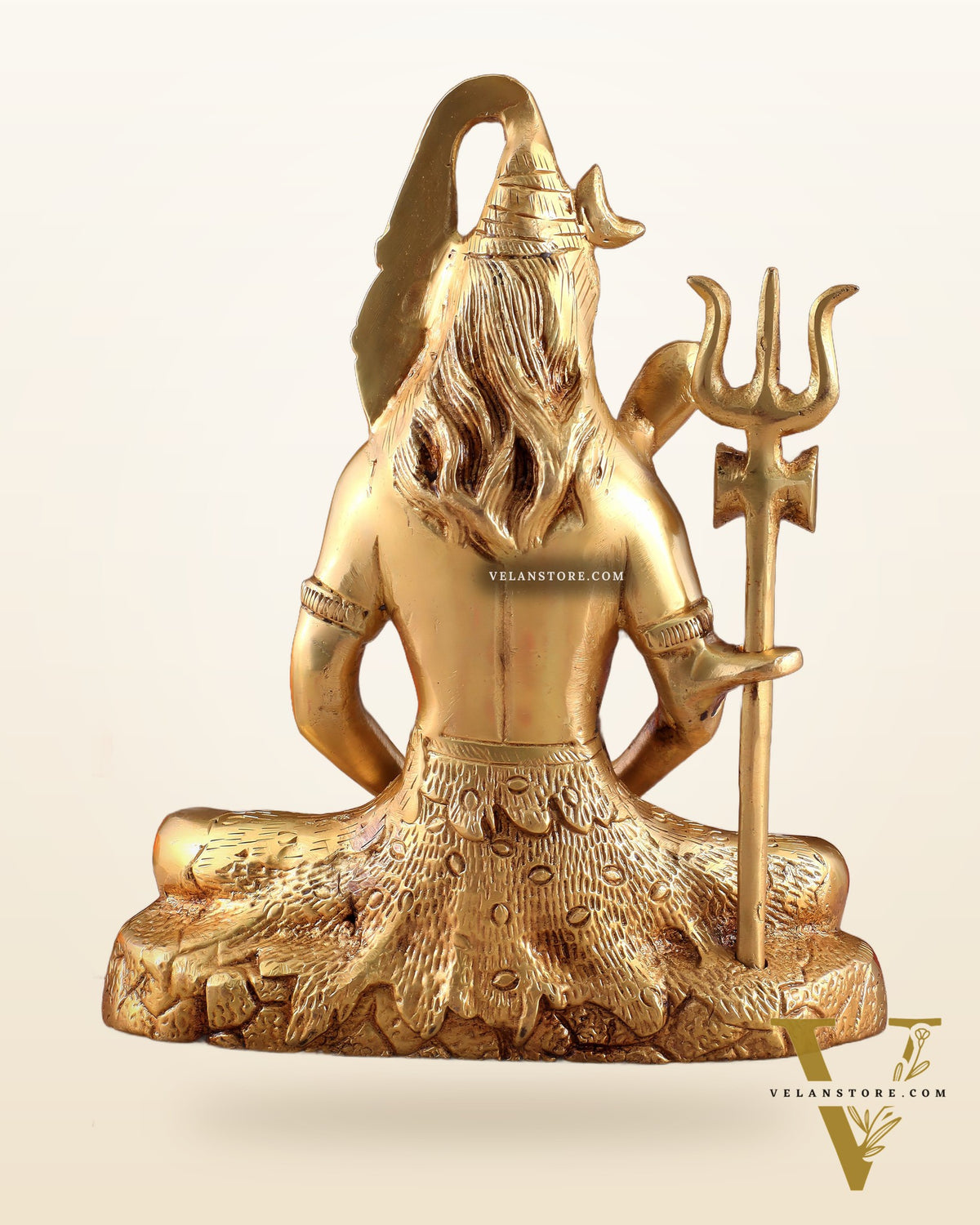 Brass Lord Shiva in Meditation Statue 8"