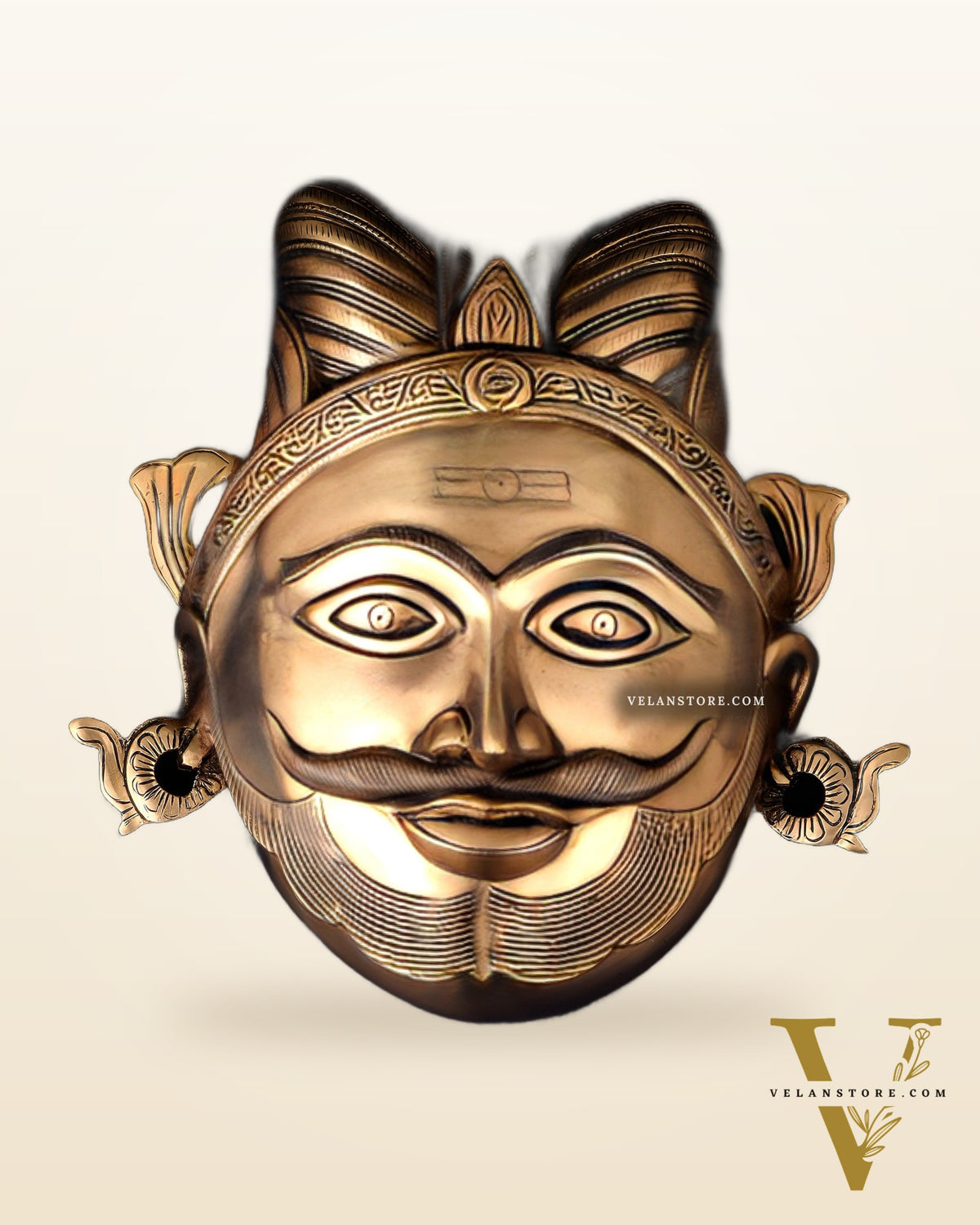 Brass Lord Shiva Mahakaal Face Wall Hanging – The Supreme Bhairava 8.5"