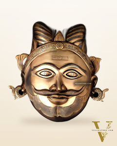 Brass Lord Shiva Mahakaal Face Wall Hanging – The Supreme Bhairava 8.5"