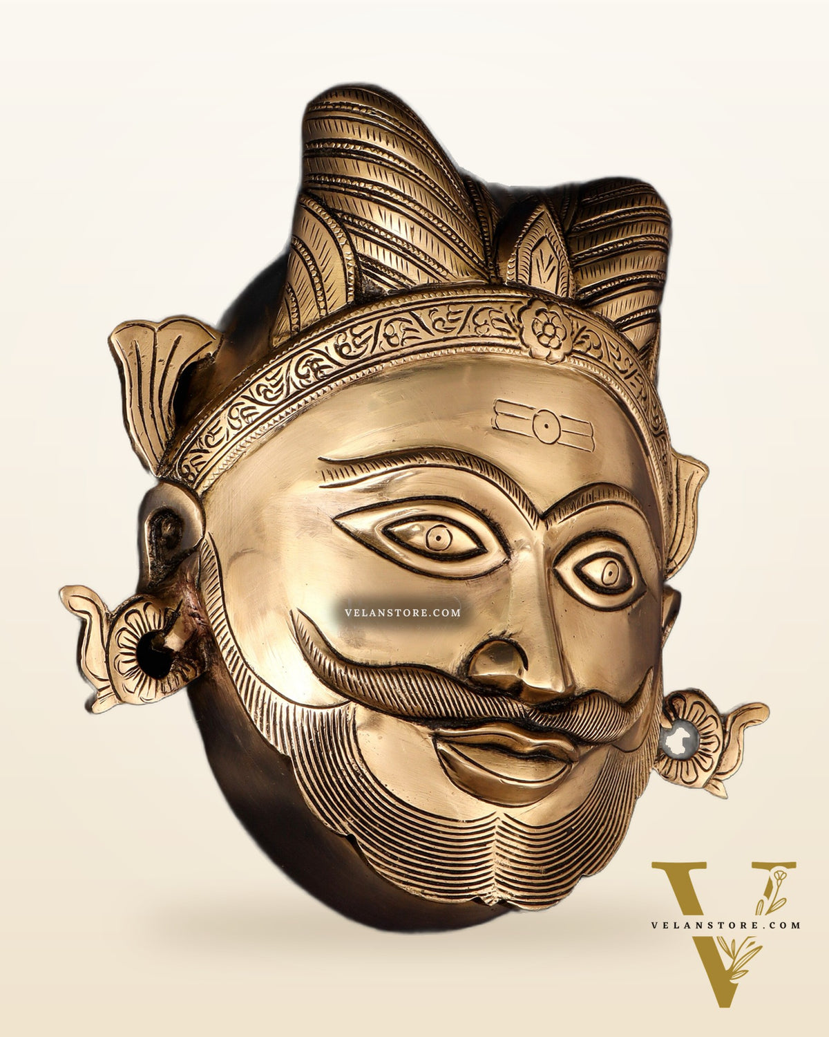 Brass Lord Shiva Mahakaal Face Wall Hanging – The Supreme Bhairava 8.5"