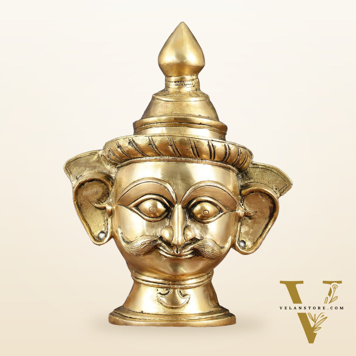Brass Lord Shiva Mukhlingam Face Head Sculpture | 10"