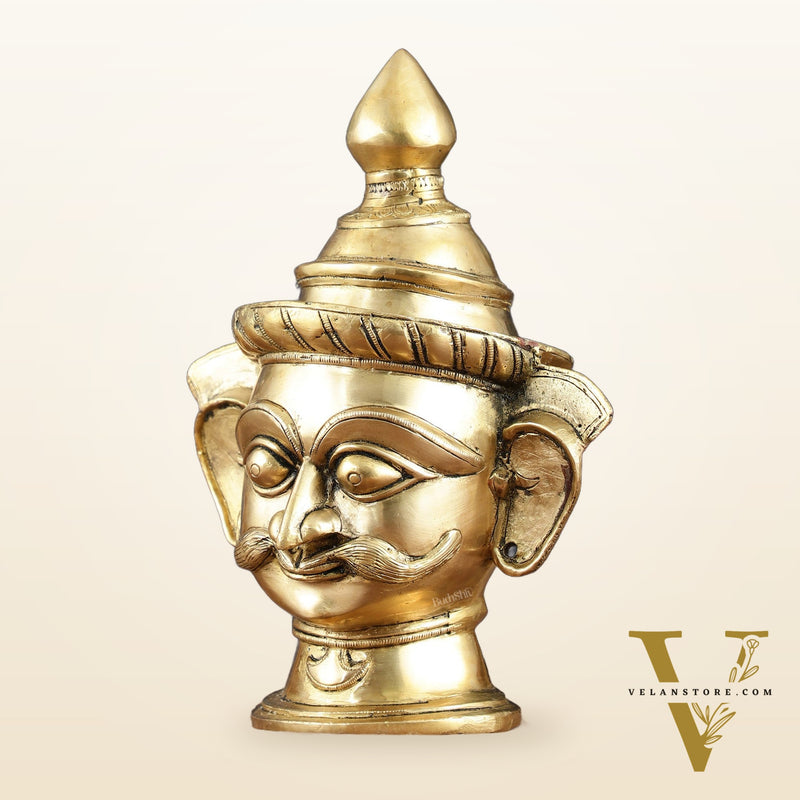Brass Lord Shiva Mukhlingam Face Head Sculpture | 10"