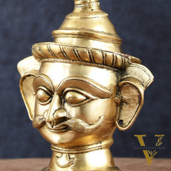 Brass Lord Shiva Mukhlingam Face Head Sculpture | 10"