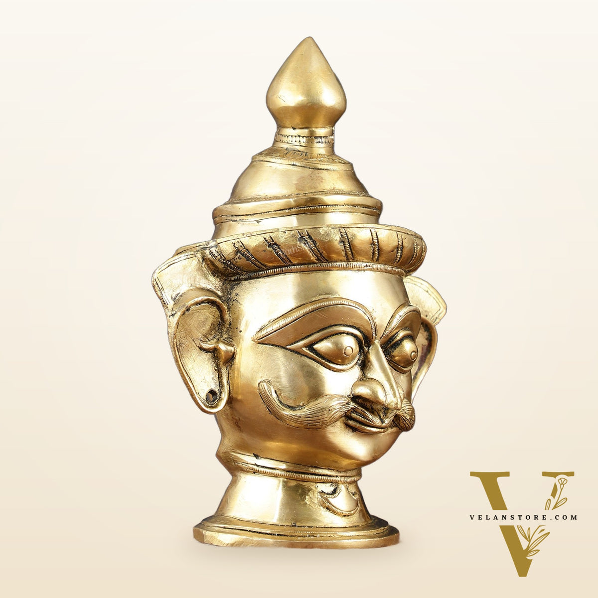 Brass Lord Shiva Mukhlingam Face Head Sculpture | 10"