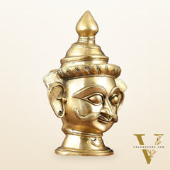 Brass Lord Shiva Mukhlingam Face Head Sculpture | 10"