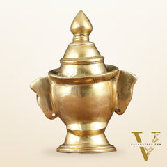 Brass Lord Shiva Mukhlingam Face Head Sculpture | 10"