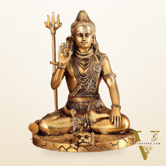 Brass Lord Shiva Statue | 10" enhanced carvings