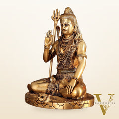Brass Lord Shiva Statue | 10" enhanced carvings