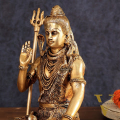 Brass Lord Shiva Statue | 10" enhanced carvings