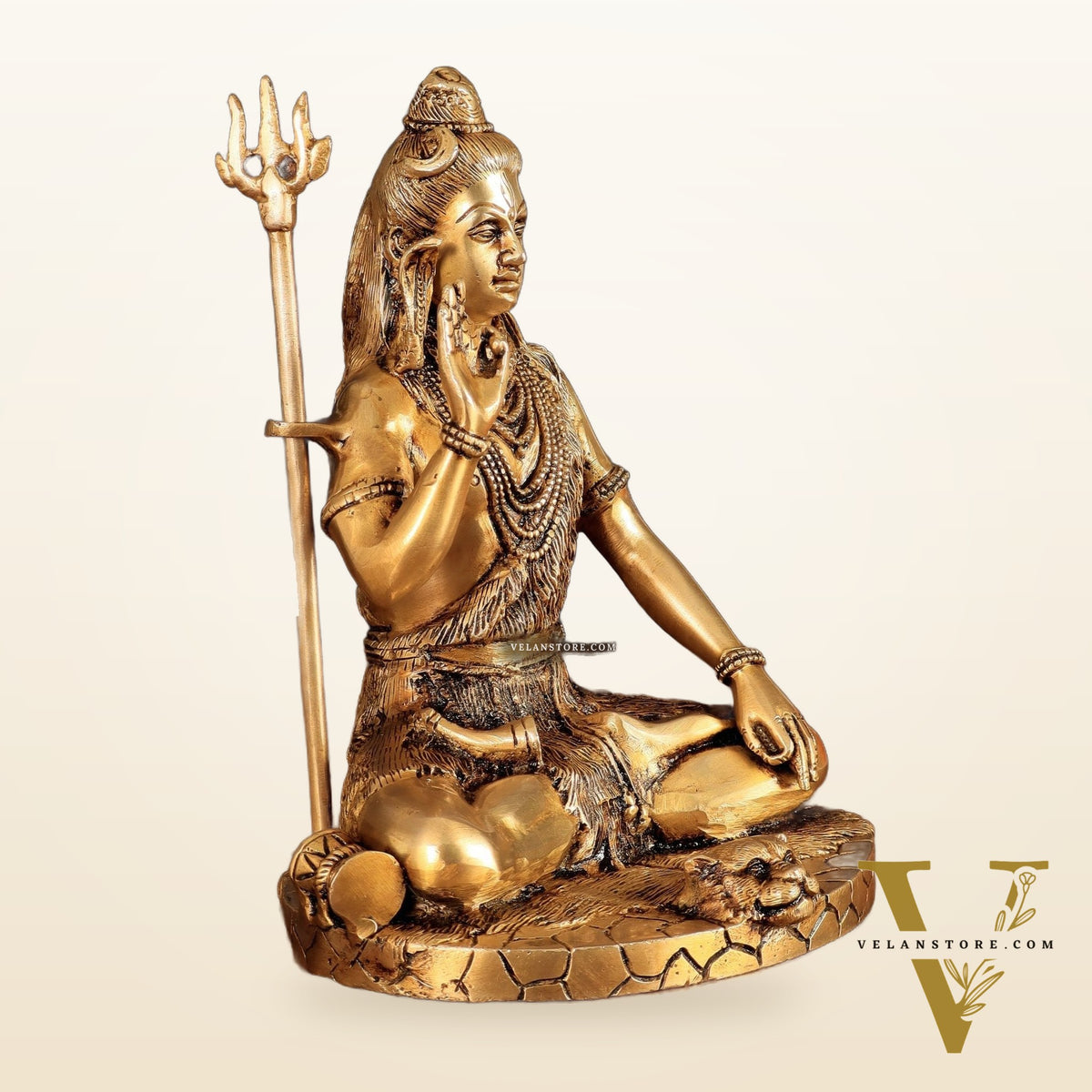 Brass Lord Shiva Statue | 10" enhanced carvings