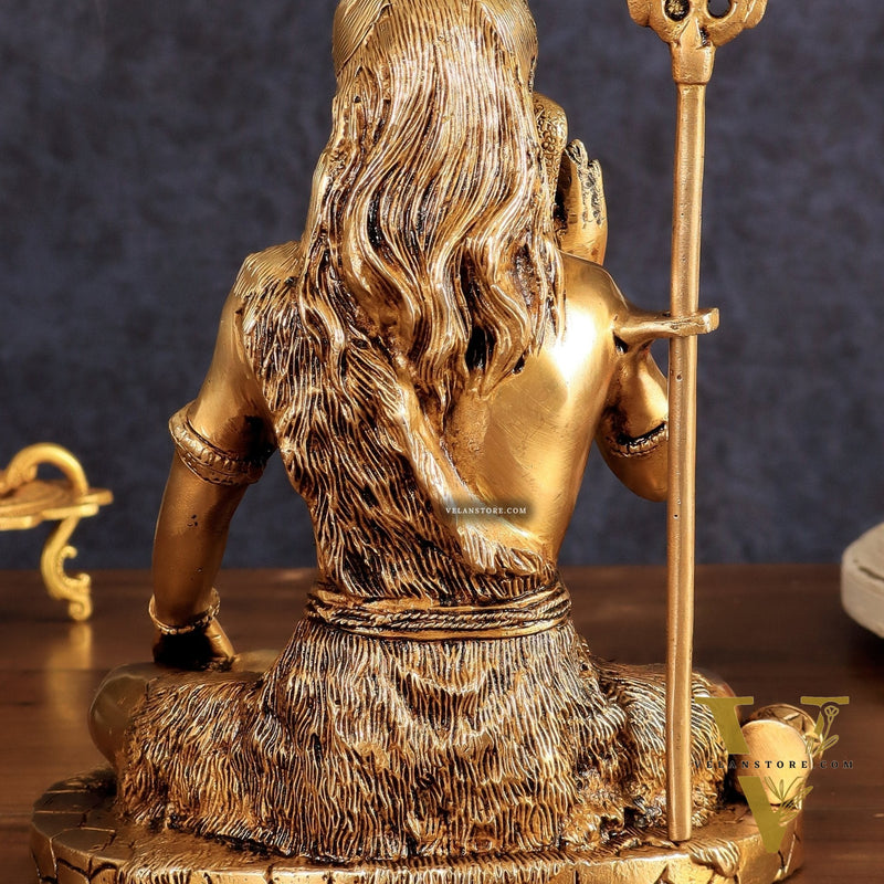 Brass Lord Shiva Statue | 10" enhanced carvings