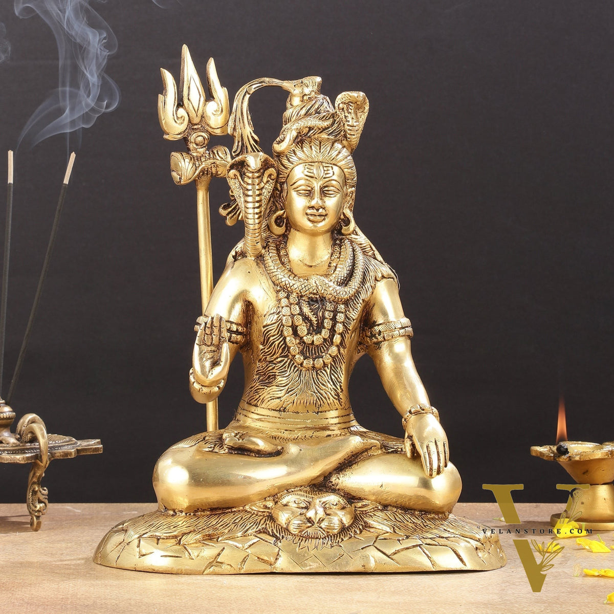 Brass Lord Shiva Statue aashirwad Mudra | Height 10"