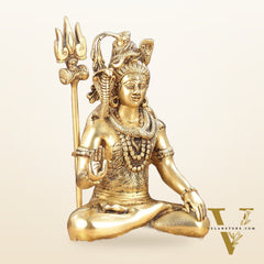 Brass Lord Shiva Statue aashirwad Mudra | Height 10"