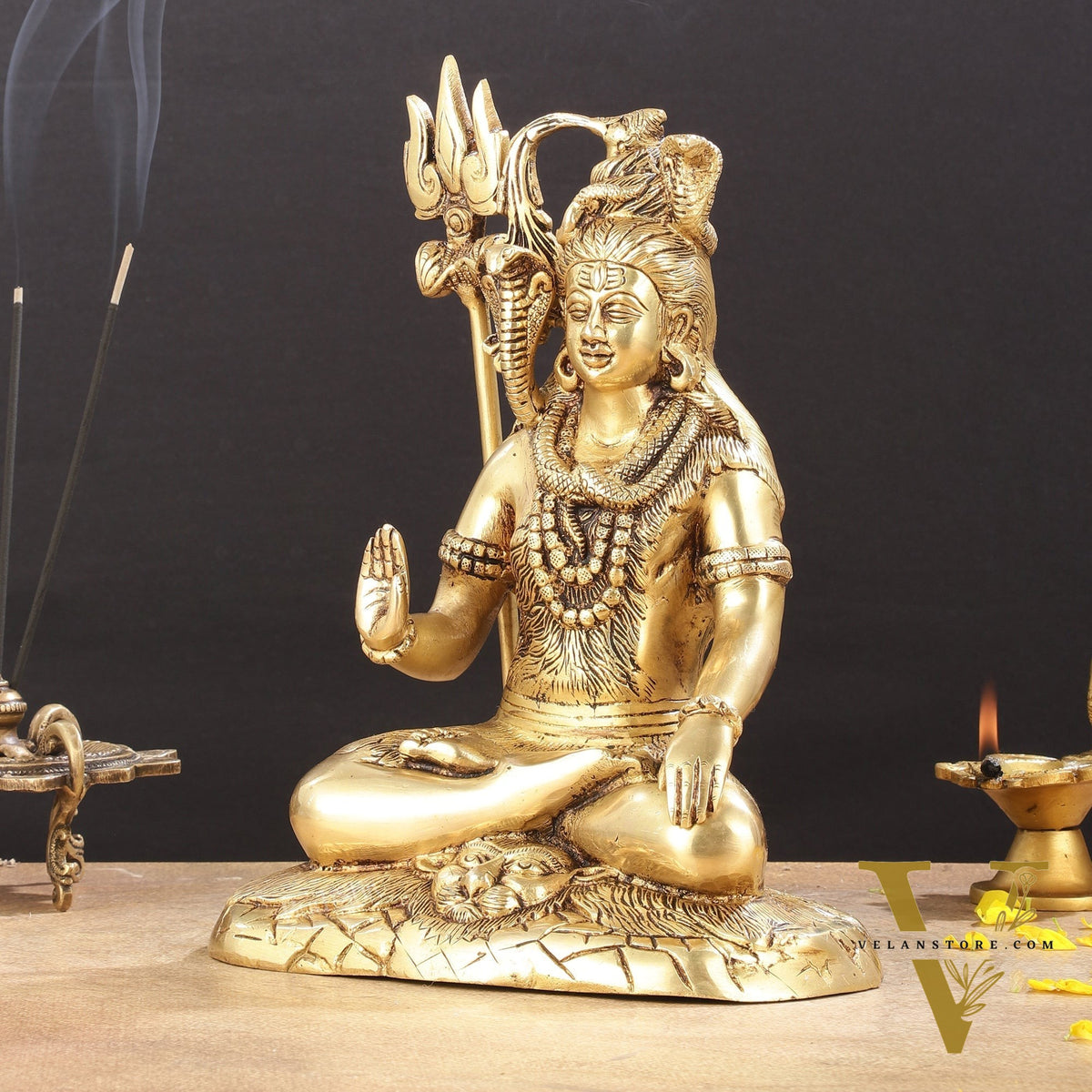 Brass Lord Shiva Statue aashirwad Mudra | Height 10"