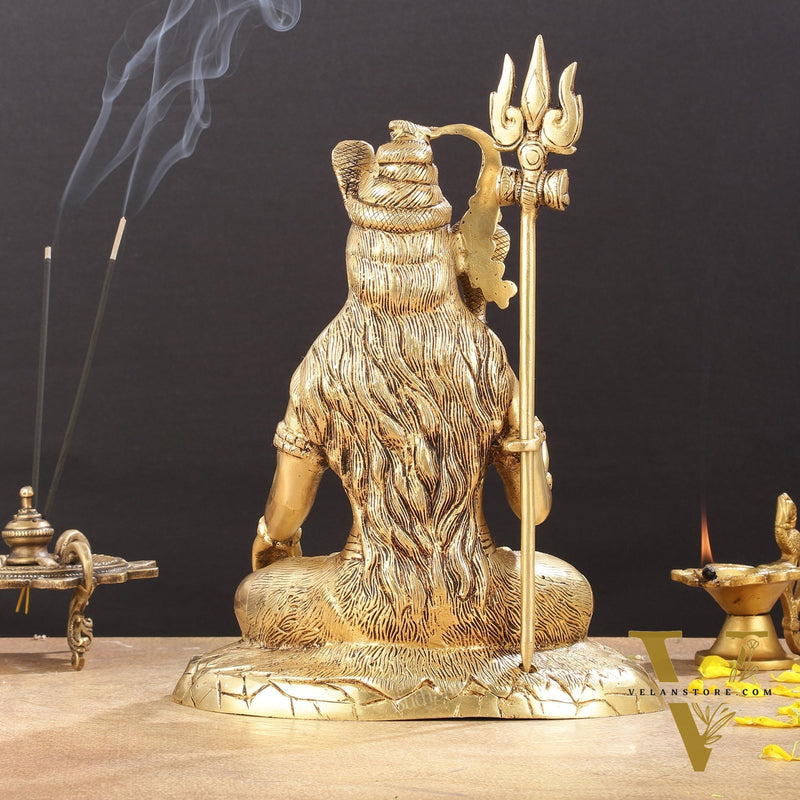 Brass Lord Shiva Statue aashirwad Mudra | Height 10"