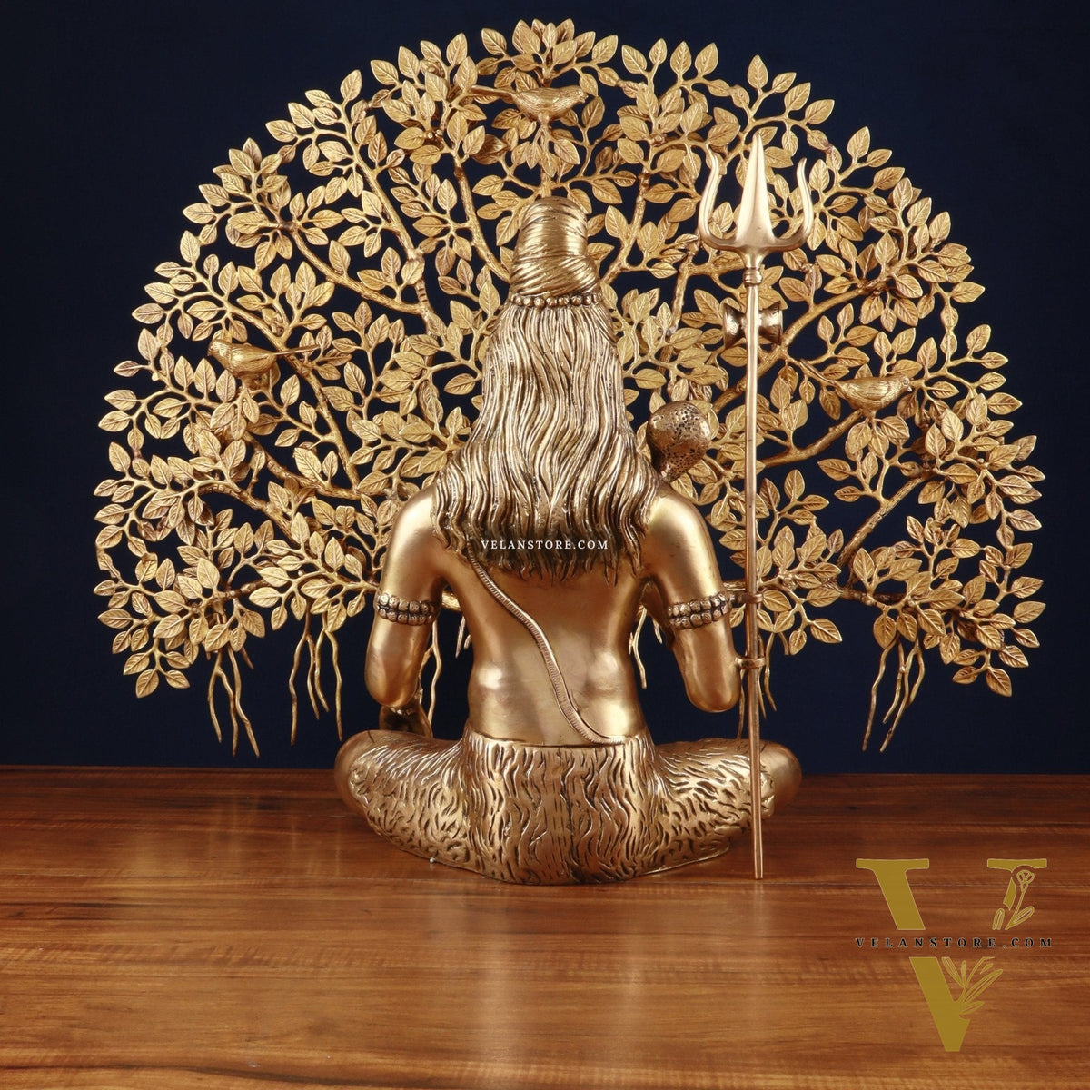 Brass Lord Shiva Statue aashirwad & Superfine Kalpavriksha Tree – Divine Decor Combo