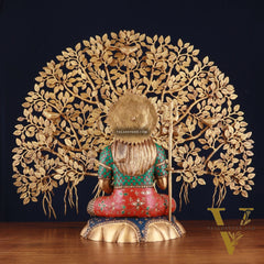 Brass Lord Shiva Statue & Kalpavriksha Tree – Divine Decor Combo