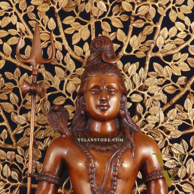 Brass Lord Shiva Statue & Superfine Kalpavriksha Tree – Divine Decor Combo